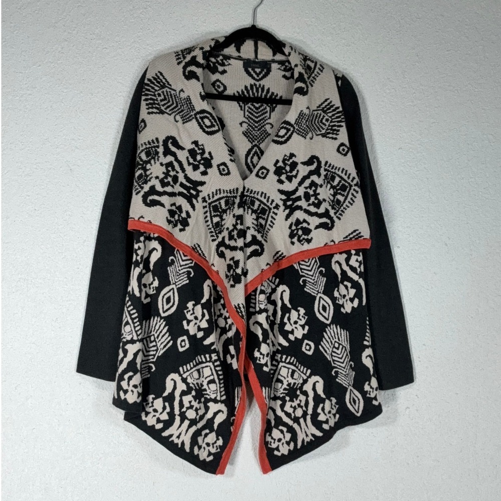 THML Black Cream Geometric print Cardigan - S - Tribal Print  Open Front - Picture 2 of 13